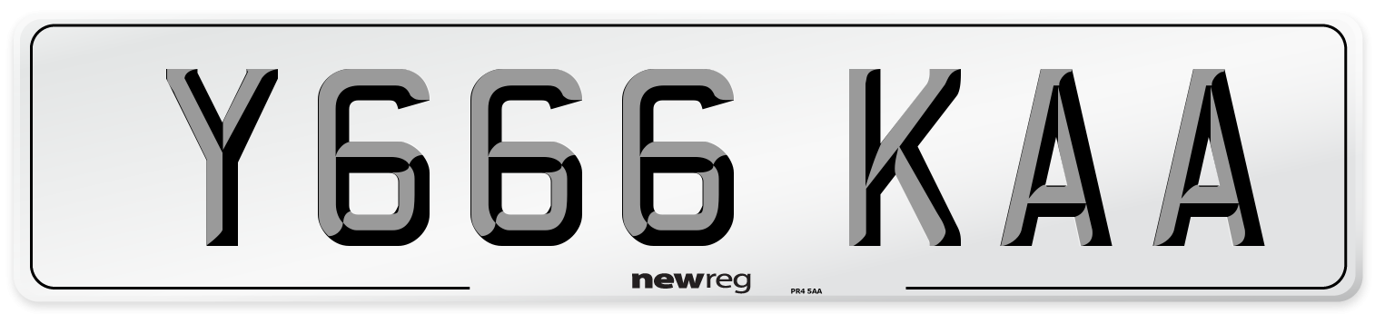 Y666 KAA Number Plate from New Reg